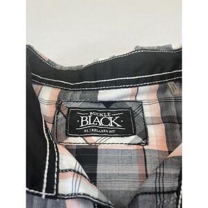 Buckle Black Shirt Mens XL‎ Relaxed Fit Western Button Up Plaid Long Sleeve